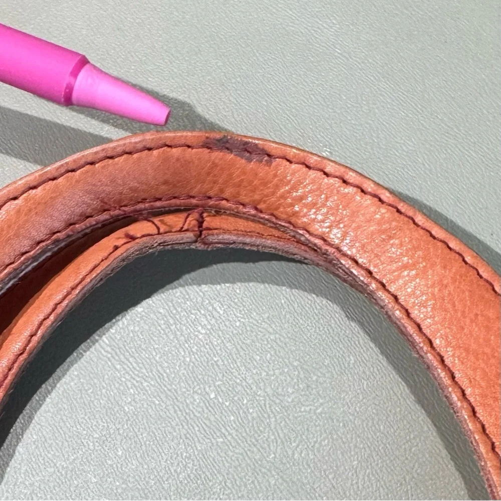 Woven Leather Crossbody Tote in Rust